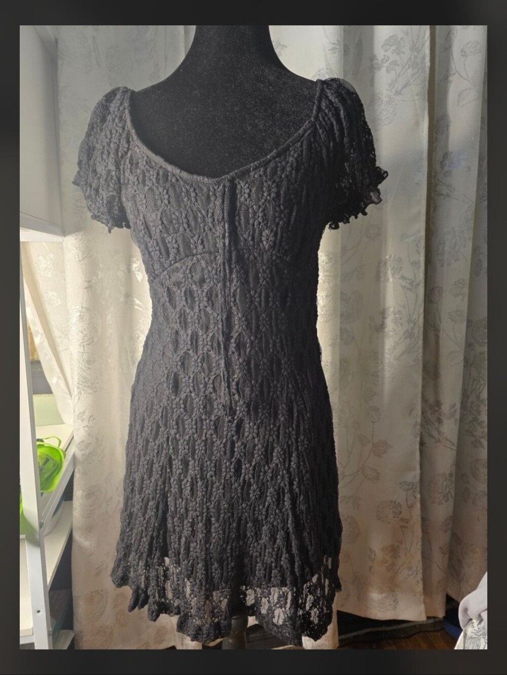 Black Fitted Ruffled Mini Dress
